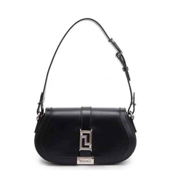Authentic VERSACE Black Calf Leather Mini Greca Goddess Shoulder Bag - Picture 1 of 11